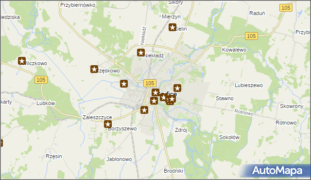 mapa Gryfice, Gryfice na mapie Targeo