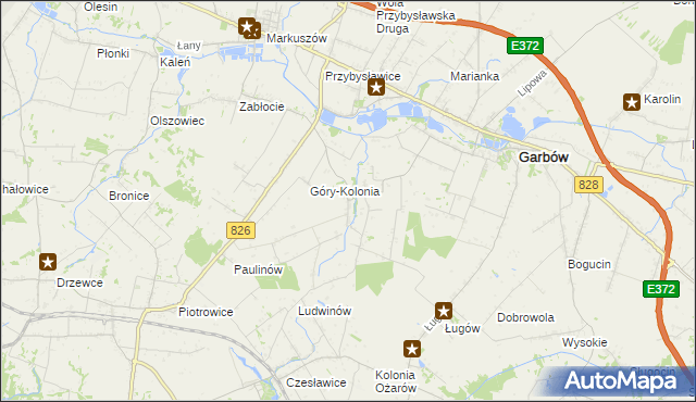 mapa Gutanów, Gutanów na mapie Targeo