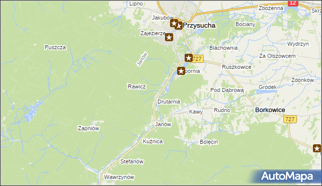 mapa Gwarek, Gwarek na mapie Targeo