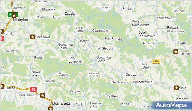 mapa Gwoźnica Górna, Gwoźnica Górna na mapie Targeo