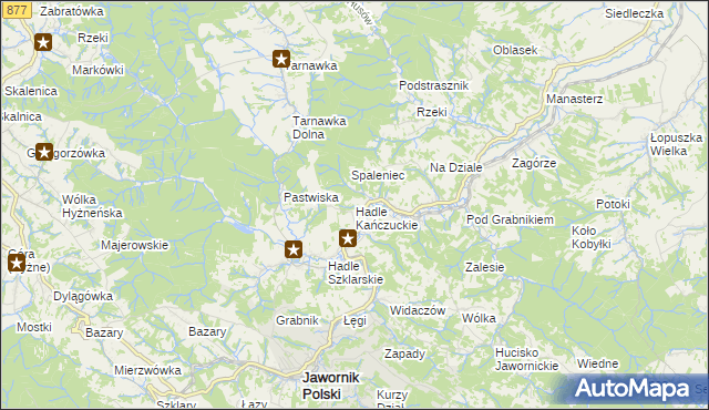 mapa Hadle Kańczuckie, Hadle Kańczuckie na mapie Targeo