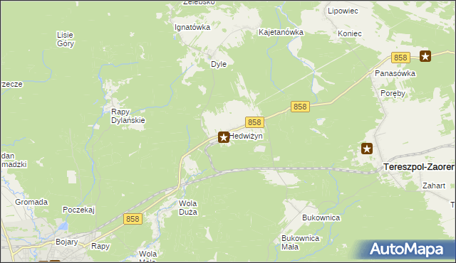 mapa Hedwiżyn, Hedwiżyn na mapie Targeo