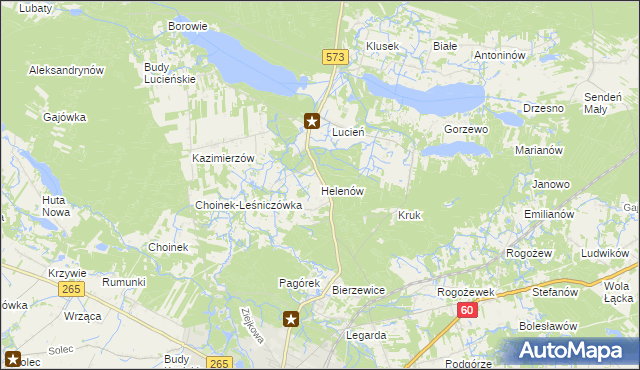 mapa Helenów gmina Gostynin, Helenów gmina Gostynin na mapie Targeo