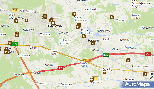 mapa Hipolitów gmina Halinów, Hipolitów gmina Halinów na mapie Targeo