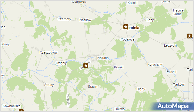 mapa Hołubla gmina Paprotnia, Hołubla gmina Paprotnia na mapie Targeo