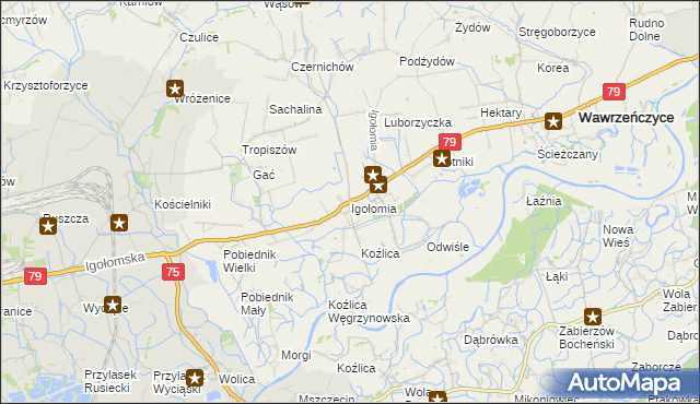 mapa Igołomia, Igołomia na mapie Targeo