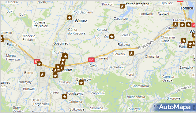 mapa Inwałd, Inwałd na mapie Targeo