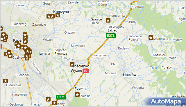 mapa Iskrzynia, Iskrzynia na mapie Targeo