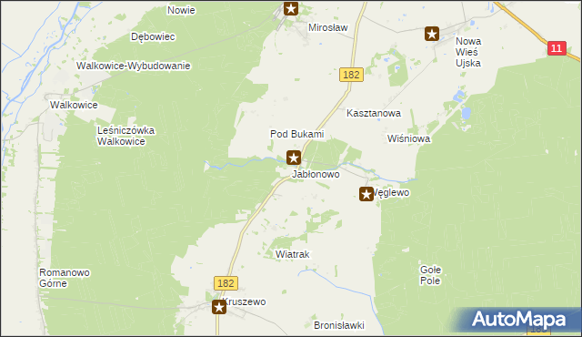 mapa Jabłonowo gmina Ujście, Jabłonowo gmina Ujście na mapie Targeo