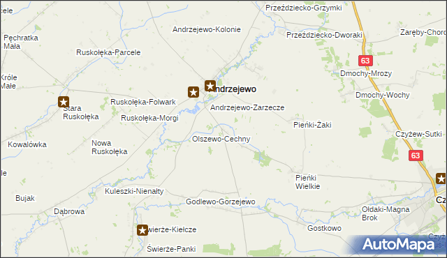 mapa Jabłonowo-Klacze, Jabłonowo-Klacze na mapie Targeo