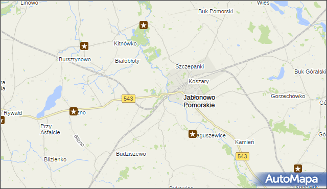 mapa Jabłonowo-Zamek, Jabłonowo-Zamek na mapie Targeo