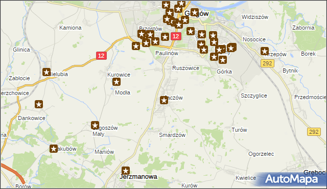 mapa Jaczów, Jaczów na mapie Targeo