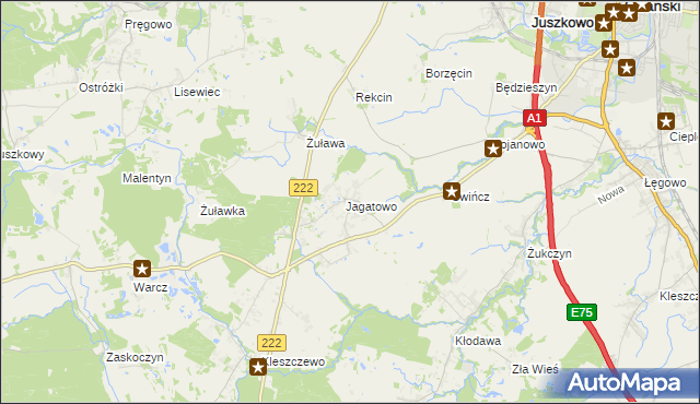 mapa Jagatowo, Jagatowo na mapie Targeo