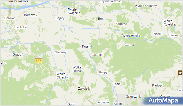 mapa Jakubiki, Jakubiki na mapie Targeo