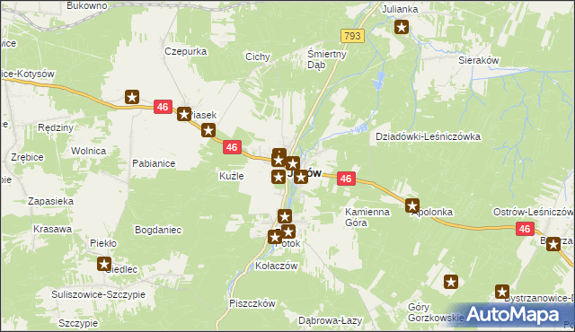 mapa Janów powiat częstochowski, Janów powiat częstochowski na mapie Targeo