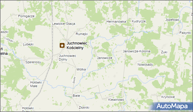 mapa Janowicze, Janowicze na mapie Targeo