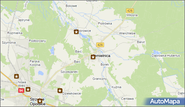 mapa Jemielnica, Jemielnica na mapie Targeo