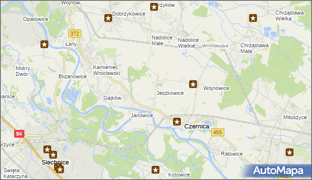 mapa Jeszkowice, Jeszkowice na mapie Targeo