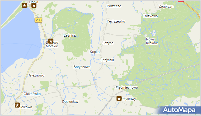 mapa Jeżyczki, Jeżyczki na mapie Targeo