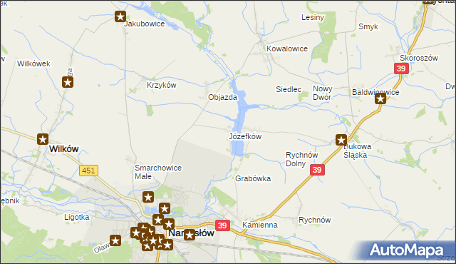 mapa Józefków gmina Namysłów, Józefków gmina Namysłów na mapie Targeo