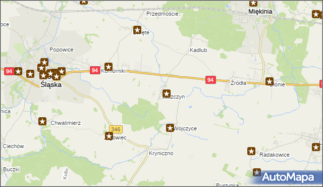 mapa Juszczyn gmina Środa Śląska, Juszczyn gmina Środa Śląska na mapie Targeo