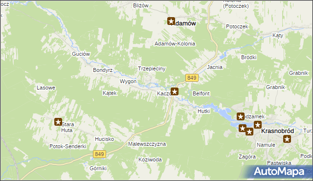 mapa Kaczórki, Kaczórki na mapie Targeo