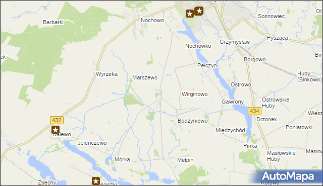mapa Kadzewo, Kadzewo na mapie Targeo