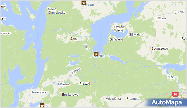 mapa Kaletka gmina Iława, Kaletka gmina Iława na mapie Targeo