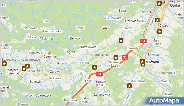 mapa Kamesznica, Kamesznica na mapie Targeo