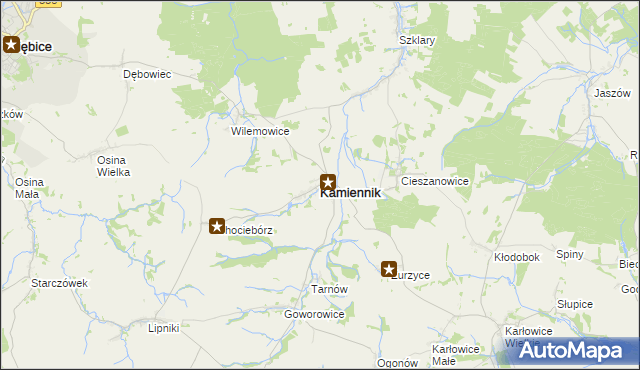 mapa Kamiennik powiat nyski, Kamiennik powiat nyski na mapie Targeo