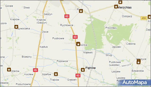 mapa Kamionka gmina Pątnów, Kamionka gmina Pątnów na mapie Targeo