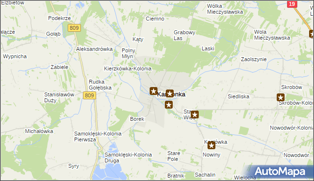 mapa Kamionka powiat lubartowski, Kamionka powiat lubartowski na mapie Targeo