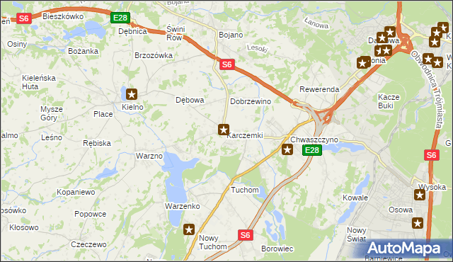 mapa Karczemki gmina Szemud, Karczemki gmina Szemud na mapie Targeo