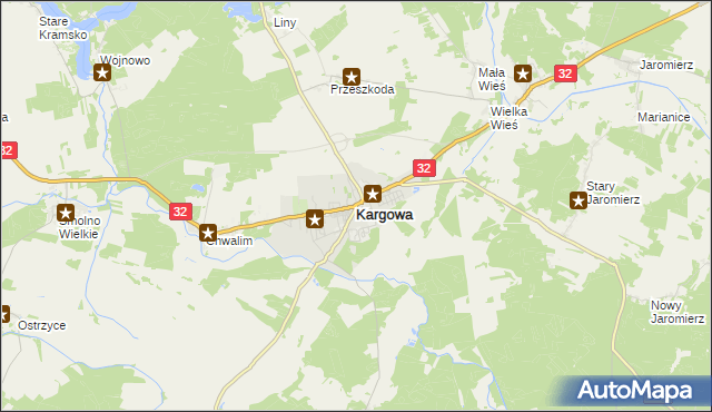 mapa Kargowa, Kargowa na mapie Targeo