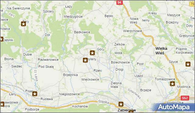 mapa Karniowice gmina Zabierzów, Karniowice gmina Zabierzów na mapie Targeo