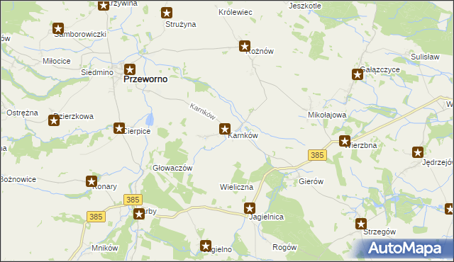 mapa Karnków gmina Przeworno, Karnków gmina Przeworno na mapie Targeo