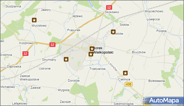 mapa Karolew gmina Borek Wielkopolski, Karolew gmina Borek Wielkopolski na mapie Targeo