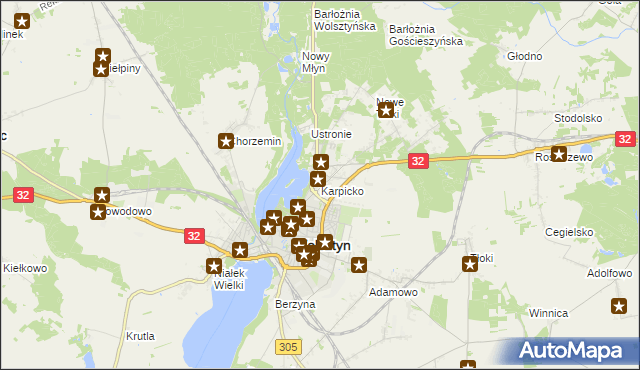 mapa Karpicko, Karpicko na mapie Targeo