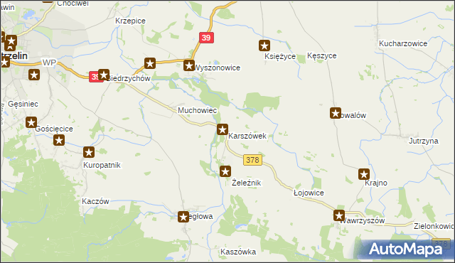 mapa Karszówek, Karszówek na mapie Targeo