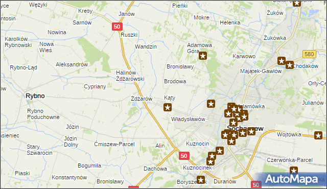 mapa Kąty gmina Sochaczew, Kąty gmina Sochaczew na mapie Targeo