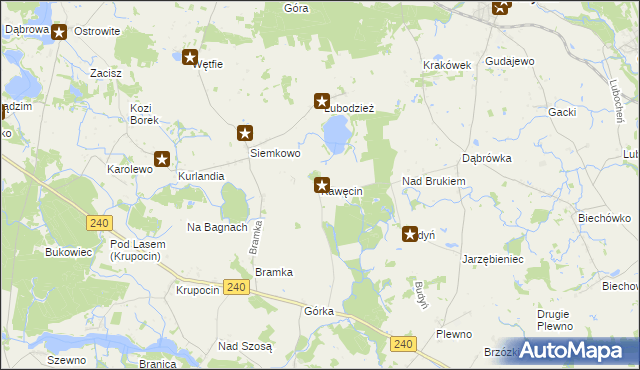 mapa Kawęcin, Kawęcin na mapie Targeo