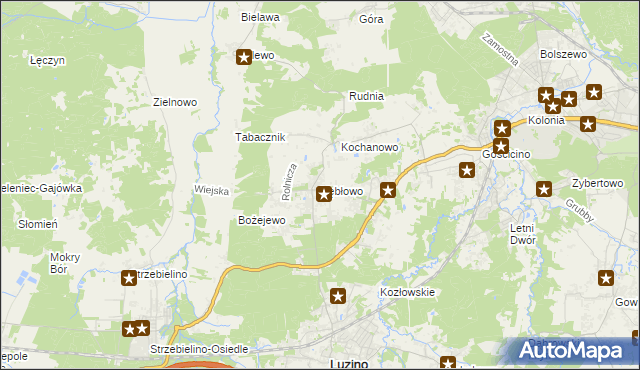 mapa Kębłowo gmina Luzino, Kębłowo gmina Luzino na mapie Targeo