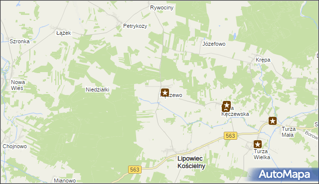 mapa Kęczewo, Kęczewo na mapie Targeo