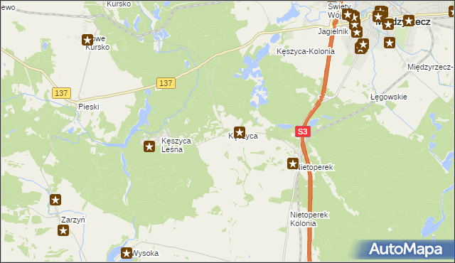 mapa Kęszyca, Kęszyca na mapie Targeo