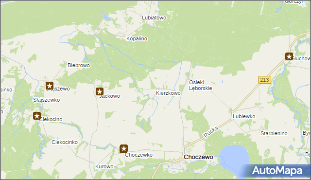 mapa Kierzkowo gmina Choczewo, Kierzkowo gmina Choczewo na mapie Targeo