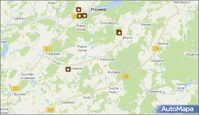 mapa Kierzkowo gmina Przywidz, Kierzkowo gmina Przywidz na mapie Targeo