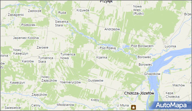 mapa Kijanka, Kijanka na mapie Targeo