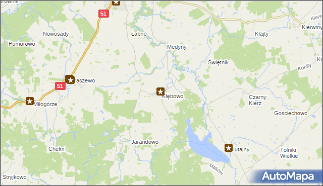 mapa Kłębowo, Kłębowo na mapie Targeo