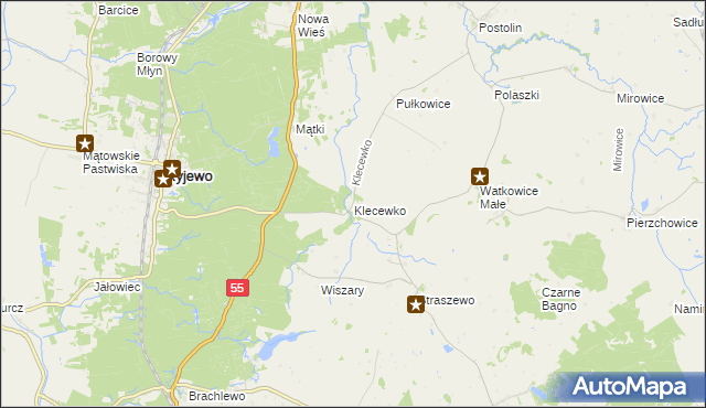 mapa Klecewko, Klecewko na mapie Targeo