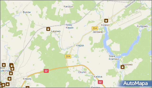 mapa Klępsk, Klępsk na mapie Targeo